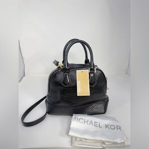 Michael Kors Black Pebbled Leather Satchel